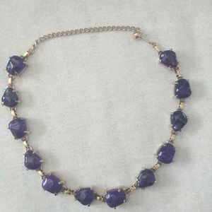 Vtg Costume Jewelry Choker Necklace Chunky Amethyst Nuggets Stones